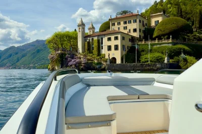 Glide from bellagio past iconic lake como villas, sip italian prosecco on board, and swim in calm waters. includes private boat, local captain, and flexible pickup.