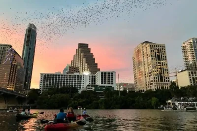Watch austin’s bat colony emerge from your kayak on lady bird lake, with a friendly guide and paddle lesson included. evening skyline views, all gear provided.