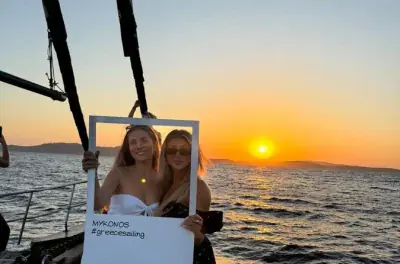 Mykonos sunset cruise: Swim, snorkel, dinner and drinks