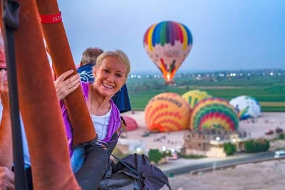 Float above luxor at sunrise in a hot air balloon, drift across the nile’s west bank, and see ancient sites from 1500 feet. includes hotel pickup & flight certificate.