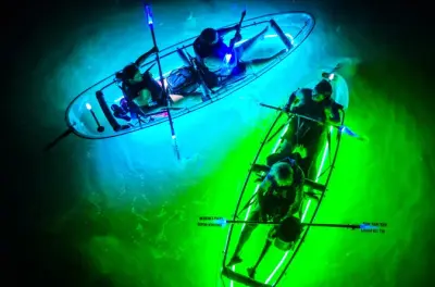 Kayaking Port Aransas: Glowing Kayak at Lighthouse Lakes