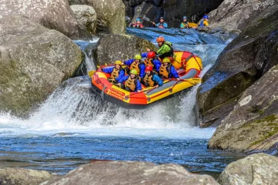 Feel the rush on the wairoa river near tauranga with expert guides, wild rapids, and a 5m cliff jump. includes wetsuits and pickup from rotorua.
