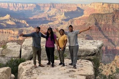 Feel the thrill of a grand canyon helicopter ride over the north rim, then explore scenic viewpoints by hummer with a local guide. includes pickup and expert commentary.