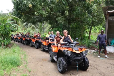 Feel the rush of st lucia’s backroads on an atv tour—ride through banana plantations, cool off at a waterfall, taste rum at the distillery, with local guides and pickup.