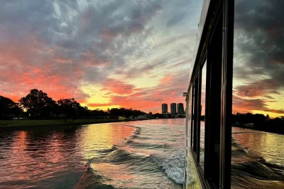 Feel the gold coast breeze on a surfers paradise sunset river cruise, with snacks, drinks from the bar, and live local commentary. includes easy boarding & friendly crew.