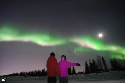 Feel the thrill of chasing the aurora borealis near fairbanks, with hotel pickup and free photos included. local guide, real-time chasing, no fixed stops—just pure alaska night.