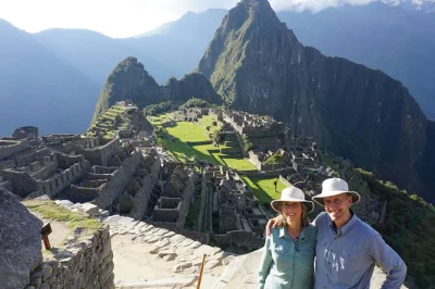 Start from cusco at sunrise, hike the short inca trail with a small group, see machu picchu at sunset, sleep in aguas calientes, and return by vistadome train. includes hotel pickup.