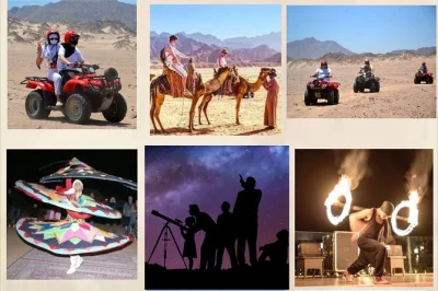 Explore o deserto do sinai de quadriciclo, ande de camelo ao pôr do sol, tome chá beduíno, aproveite um jantar com churrasco e observe as estrelas com telescópios profissionais — com traslado in