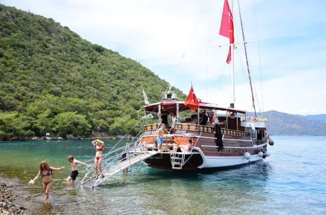 Fethiye 12 isole in barca: Nuota in 4–5 tappe