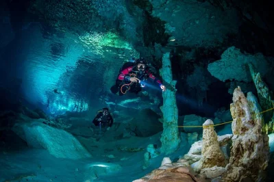 Explore os cenotes de tulum com dois mergulhos guiados para mergulhadores certificados. mergulhe em casa cenote e dos ojos, equipamento incluso, grupos pequenos, sem taxas escondidas.