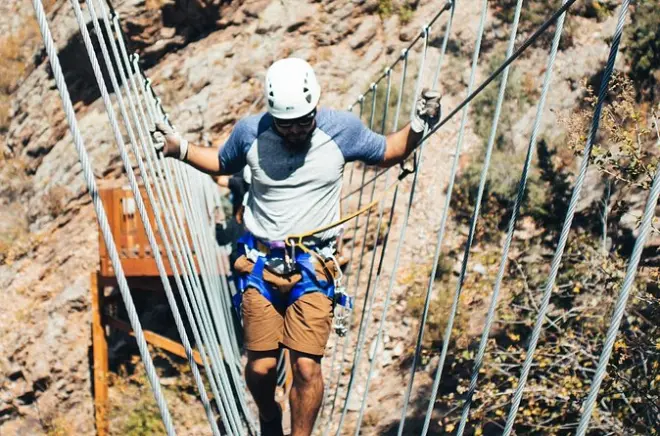 Idaho Springs Cliffside Zipline: 6 lines and suspended bridges