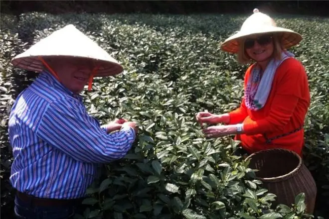 Hangzhou : Plantations de thé Longjing, village et habitants locaux