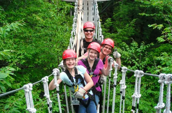 Ziplining at Smugglers' Notch Resort: 8 lines through the canopy
