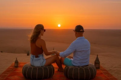 Découvrez le désert d’agafay au coucher du soleil avec une balade à dos de chameau, un dîner berbère, de la musique live et un spectacle de feu. transfert depuis marrakech et visite d’une coo