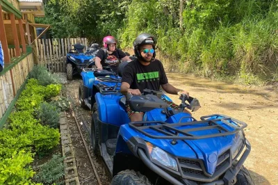Feel the rush of an atv jungle ride from montego bay, then unwind at rick’s cafe in negril for cliff jumping and sunset views. includes hotel pickup.