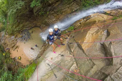 Feel the rush in puerto vallarta with ziplining, waterfall rappelling, a wild speed boat ride and mexico’s highest waterslide. includes roundtrip transport & snacks.