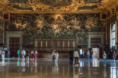 Step into venice’s doge’s palace with skip-the-line entry, walk the bridge of sighs, and float along the grand canal by gondola—all with an expert guide.