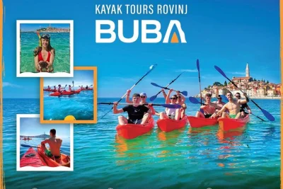 Erlebe die adriaküste bei einer kajaktour in rovinj – paddel an der altstadt vorbei, schnorchle an der insel st. katharina, wage einen klippensprung und erhalte kostenlose fotos dazu.