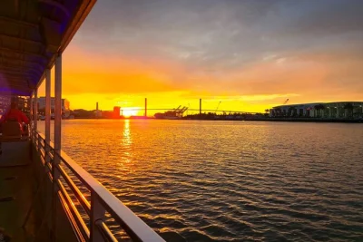 Erlebe savannah bei sonnenuntergang mit einer delfin-ecotour und einer entspannten flusskreuzfahrt durch die lowcountry-wasserwege. inklusive spannender geschichten, byob und delfinbeobachtungen.