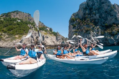 Feel capri’s wild coastline by kayak, swim in clear grottos, hear island legends from your guide, and get gopro photos—all gear included, easy for beginners.
