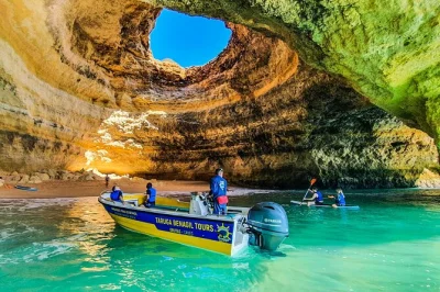 Start at benagil beach for a boat tour through algarve’s caves, including benagil cave and praia da marinha, with friendly skippers and easy check-in.