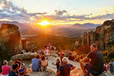 Feel the magic of meteora at sunset, explore 6 monasteries, step inside ancient caves and the byzantine church, with local guide and hotel pickup included.