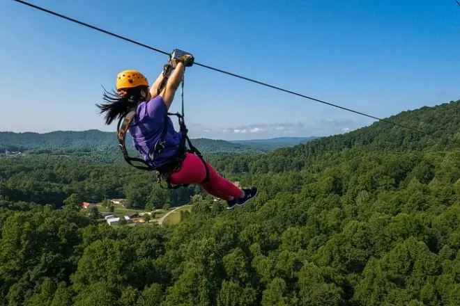 Ziplining New River Gorge: Six lines, nearly 200 feet up
