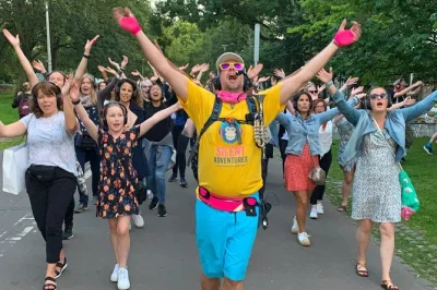 Lose yourself in edinburgh’s streets with a silent disco walking tour—dance past scott monument, groove in princes street gardens, and laugh with your local host. includes headset.