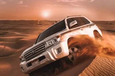 Découvrez le safari dans le désert de dubaï : sensations fortes dans les dunes, balade à dos de chameau, sandboard, dîner bbq et spectacles en live. réservez votre soirée avec transfert inclus.