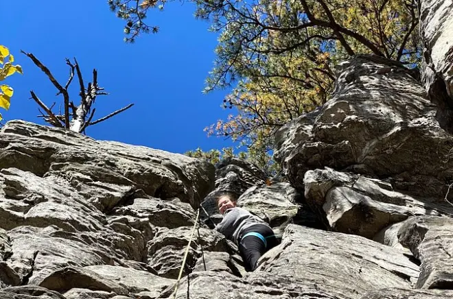 Escalade à Pilot Mountain avec guide certifié