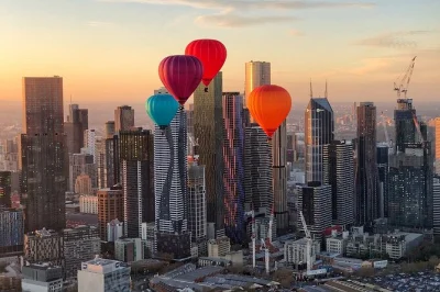 Float above melbourne at sunrise on a hot air balloon ride, enjoy city views, and celebrate with an optional buffet breakfast. includes flight insurance and a keepsake magnet.