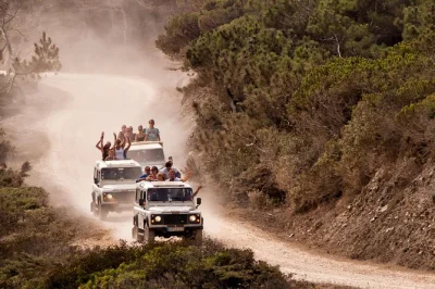 Feel the algarve’s wild side on a jeep safari through villages, taste medronho at a local distillery, and share lunch in a countryside restaurant. includes pickup.
