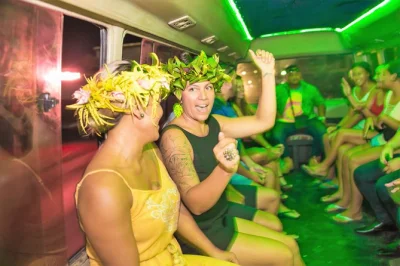 Jump on the going troppo bus for a lively rarotonga nightlife tour, including bar stops, local guide, welcome drink, snacks, and safe return transfers to your hotel.