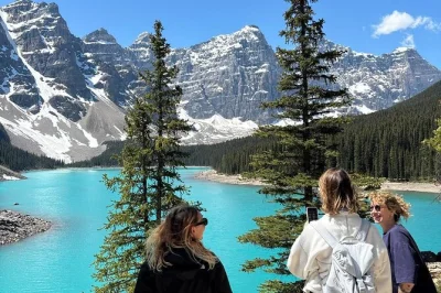 Feel the rockies up close on a moraine lake, lake louise & banff day trip. wander lakeshores, explore banff town, and relax with included coffee and pickup.