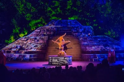 Glide across banderas bay at sunset, dine by candlelight on las caletas beach, and watch the alma show in a jungle amphitheater. includes open bar & dinner.