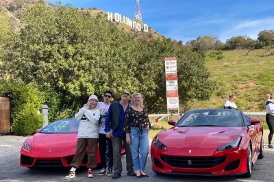 Feel the thrill of driving a ferrari past hollywood icons, with stops for photos at the hollywood sign and mulholland drive. private guide, includes pictures.