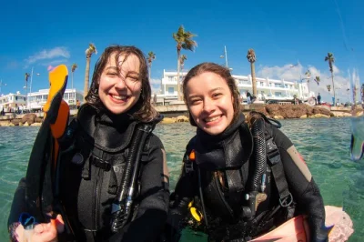 Feel the thrill of your first breath underwater in cyprus, explore roman wall’s amphorae & sea life, with a patient padi instructor. includes gear & snacks.