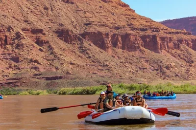 Float through moab’s castle valley on a half-day colorado river rafting trip. includes round-trip shuttle, safety gear, and stories from local guides.