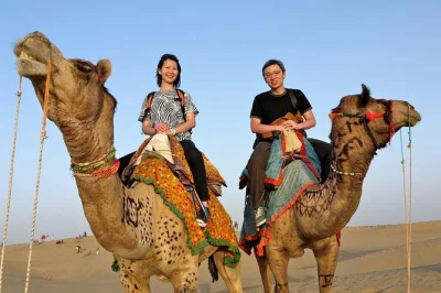 Hear camel bells, visit abandoned kuldhara village, watch the thar sunset, and sleep under desert stars near jaisalmer. includes dinner, chai, and pickup.