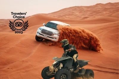 Vivi l’emozione delle dune rosse di dubai con quad, dune bashing, giri in cammello e cena bbq sotto le stelle. include pick-up e spettacoli dal vivo.
