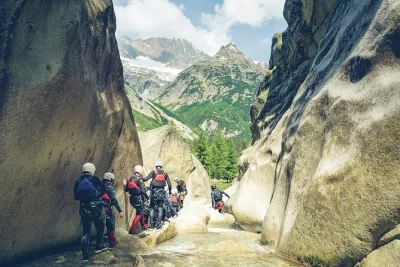 Feel the rush in grimsel canyon near interlaken—50m rappel, wild slides, alpine pools. includes all gear, pro guides, showers, and a light lunch after your trip.