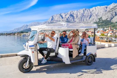 Feel the wind on a biokovo skywalk tuk tuk ride from makarska, taste cherry liqueur, snap island views, and skip the line with local pickup included.