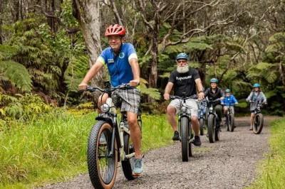 Feel the heat of kilauea, ride forested roads by e-bike, and explore nāhuku lava tube with snacks, gear, and a local guide—includes park entry and pickup.