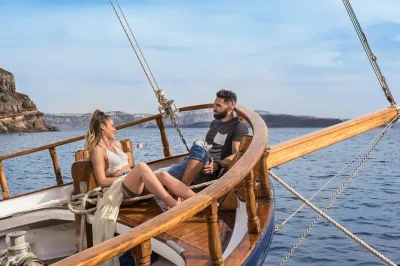 Feel the heat of santorini’s volcano, hike its wild trails, and swim to the island’s mineral hot springs—all with a local escort and boat pickup from fira old port.