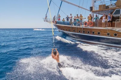Step onto a luxury yacht in sharm el sheikh for snorkeling at ras mohamed, time on the white island sandbar, and a premium seafood buffet—includes pickup.
