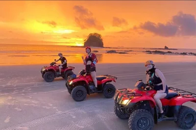 Feel the rush of an atv ride from dreams las mareas, winding through costa rica’s wild beaches, small towns, and tropical trails. includes water & local stops.