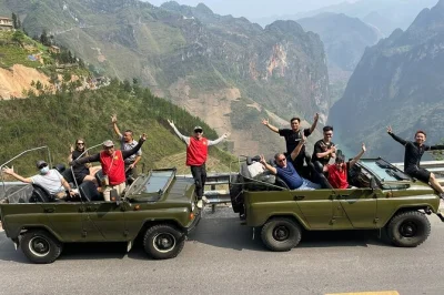 Breathe in ha giang’s wild landscapes from an open air jeep, stay in local homes, and swim at du gia waterfall. includes all meals, private rooms, and pickup.