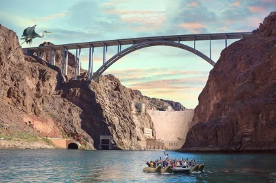 Deslize pelo rio colorado a partir da hoover dam, nade no black canyon e aproveite um almoço relaxante. inclui transporte do hotel ou encontro em boulder city com guia local.