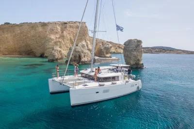 Swim, snorkel, and relax on a shared catamaran cruise from naxos to paros or hidden coves. includes traditional lunch, wine, and local guide. book your spot.