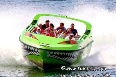 Feel the rush on panama city beach’s scream machine—700hp jet boat spins, wild turns, and nose dives. includes all safety gear and a local crew. book your thrill ride.